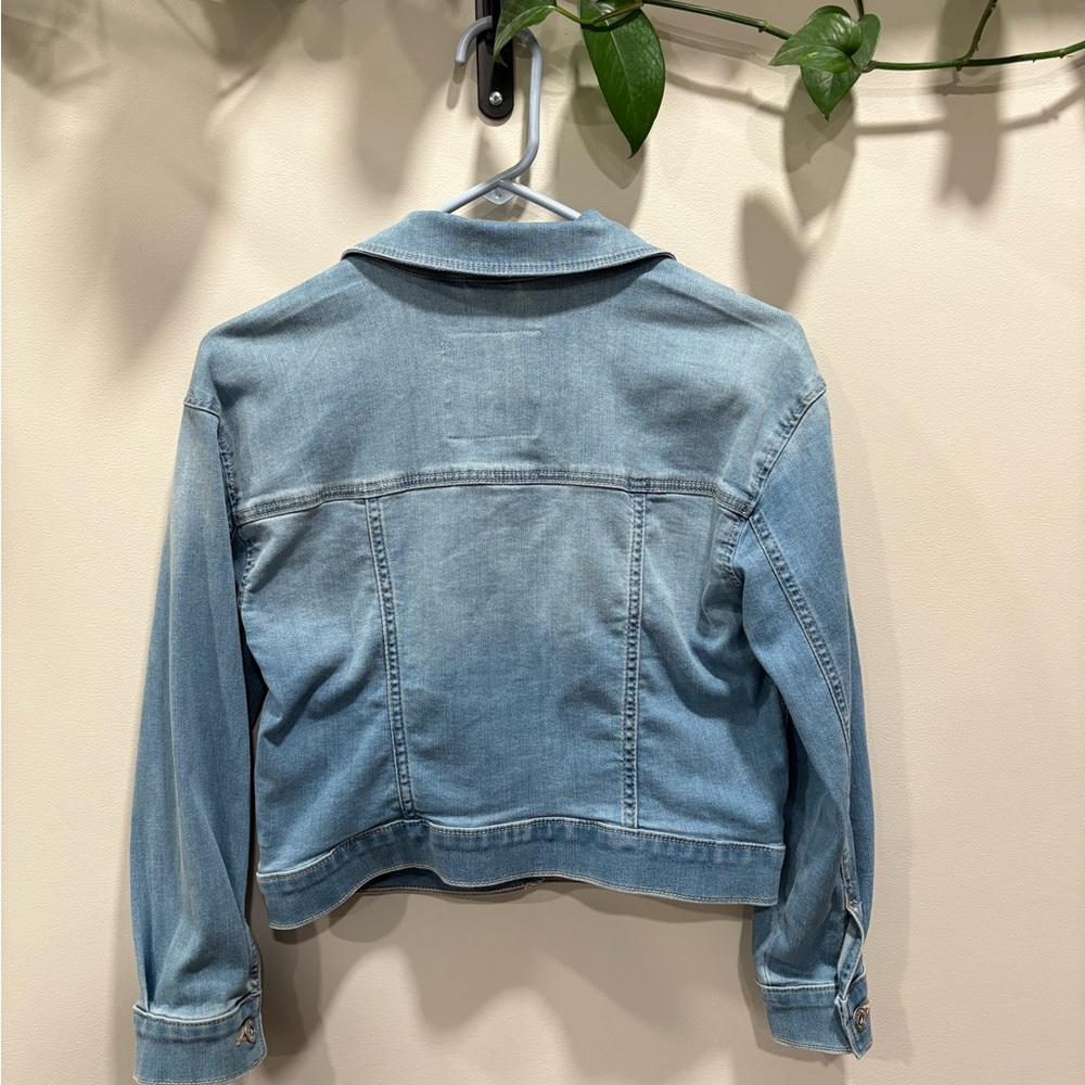 Abercrombie Kids Light Blue Denim Jacket with Floral Embroidery - Picture 7 of 7